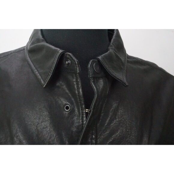 John Varvatos Lambskin Black Hook Closure Resort Leather Jacket Sz 40 NEW - Picture 2 of 9